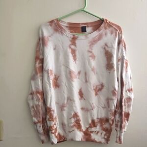 Ar-33 Womens Coco Vanilla Tie Dye Long‎ Sleeve Tan Sweatshirt
